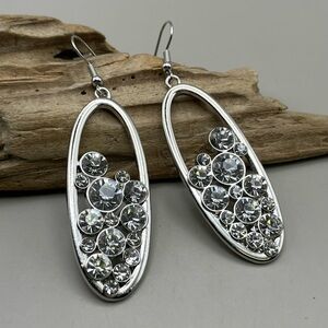 Elegant Silver Crystal Earrings